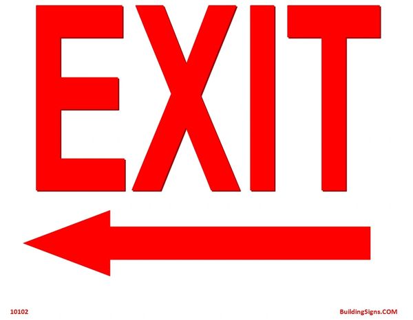 DOB Exit Left Sign | HPD SIGNS - THE OFFICIAL STORE