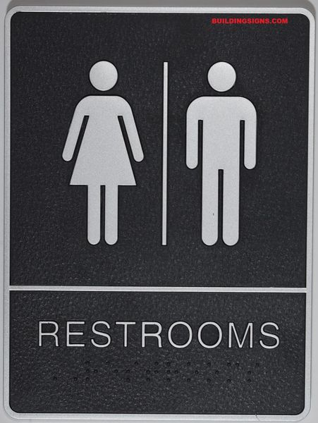 Restrooms Sign- The Leather Sheffield ADA line | HPD SIGNS - THE ...