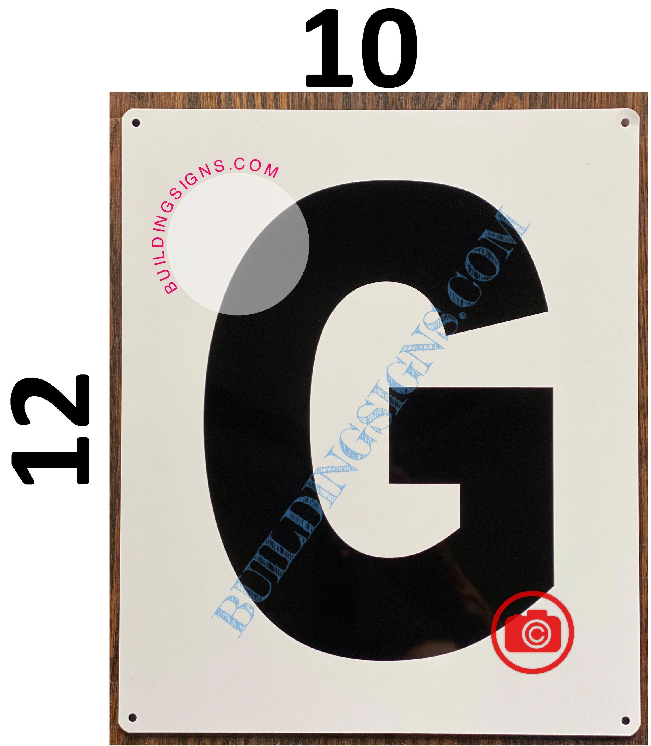 LETTER G SIGN - WHITE (ALUMINUM SIGNS 12x10) | DOB SIGNS NYC -YOUR ...
