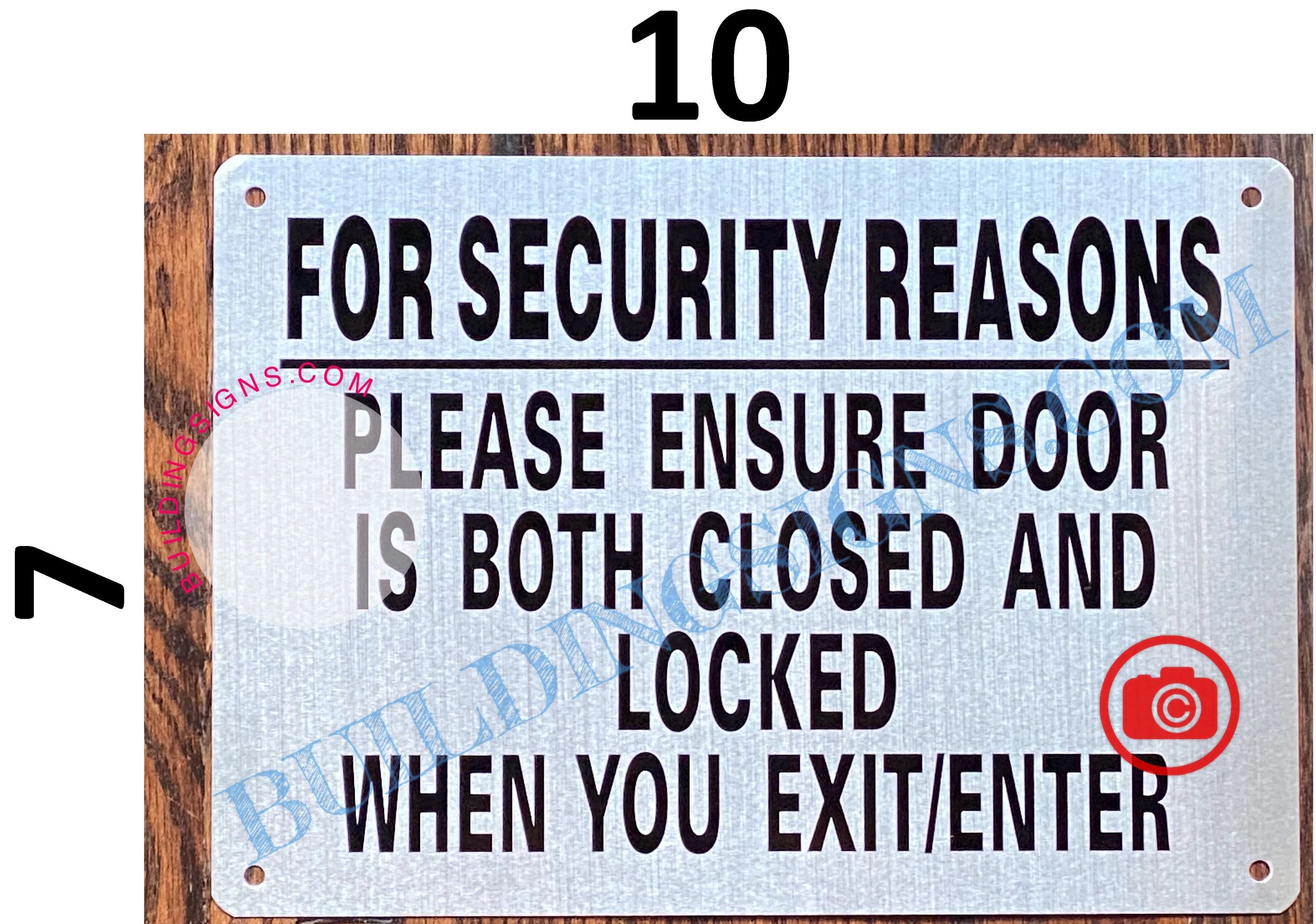 THE HPD SIGN:ALWAYS CLOSE AND LOCK THE DOOR SIGN (ALUMINUM SIGNS)