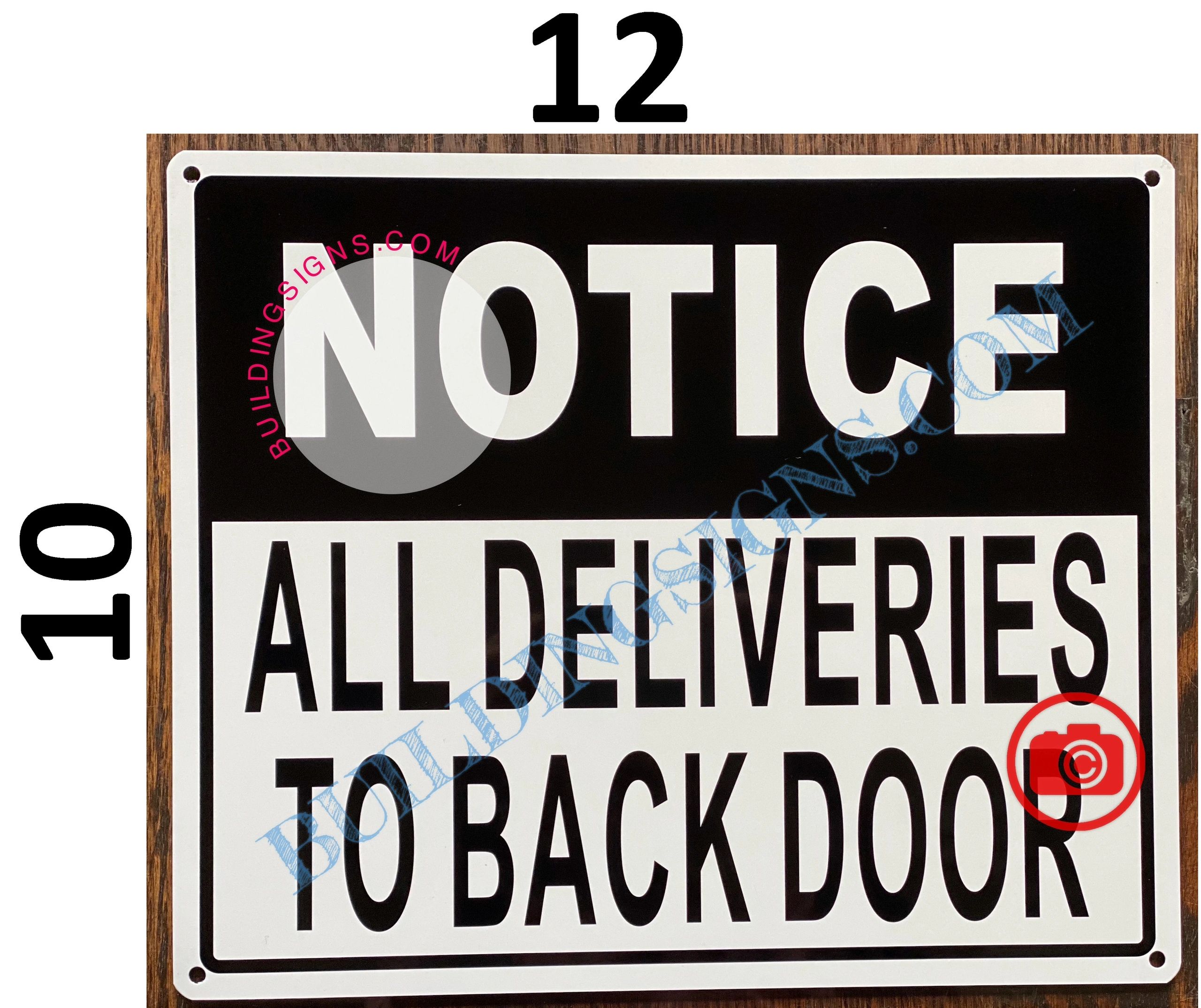 All Deliveries To Back Door Sign Hpd Signs The Official Store 