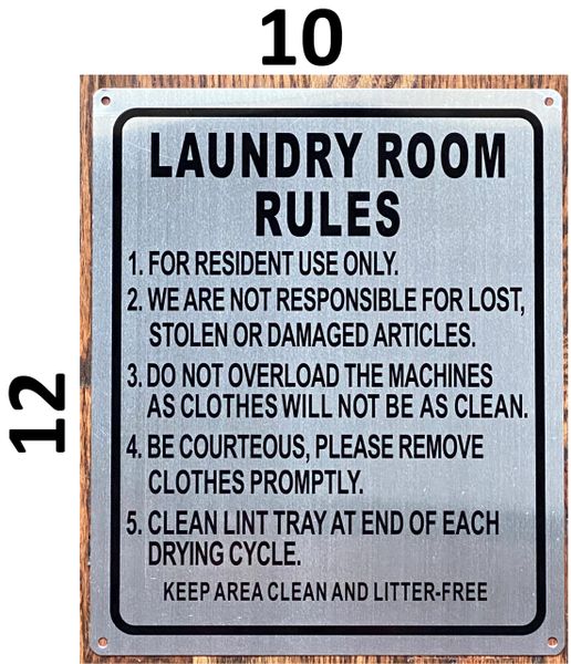 LAUNDRY ROOM RULES SIGN  HPD SIGNS  THE OFFICIAL STORE