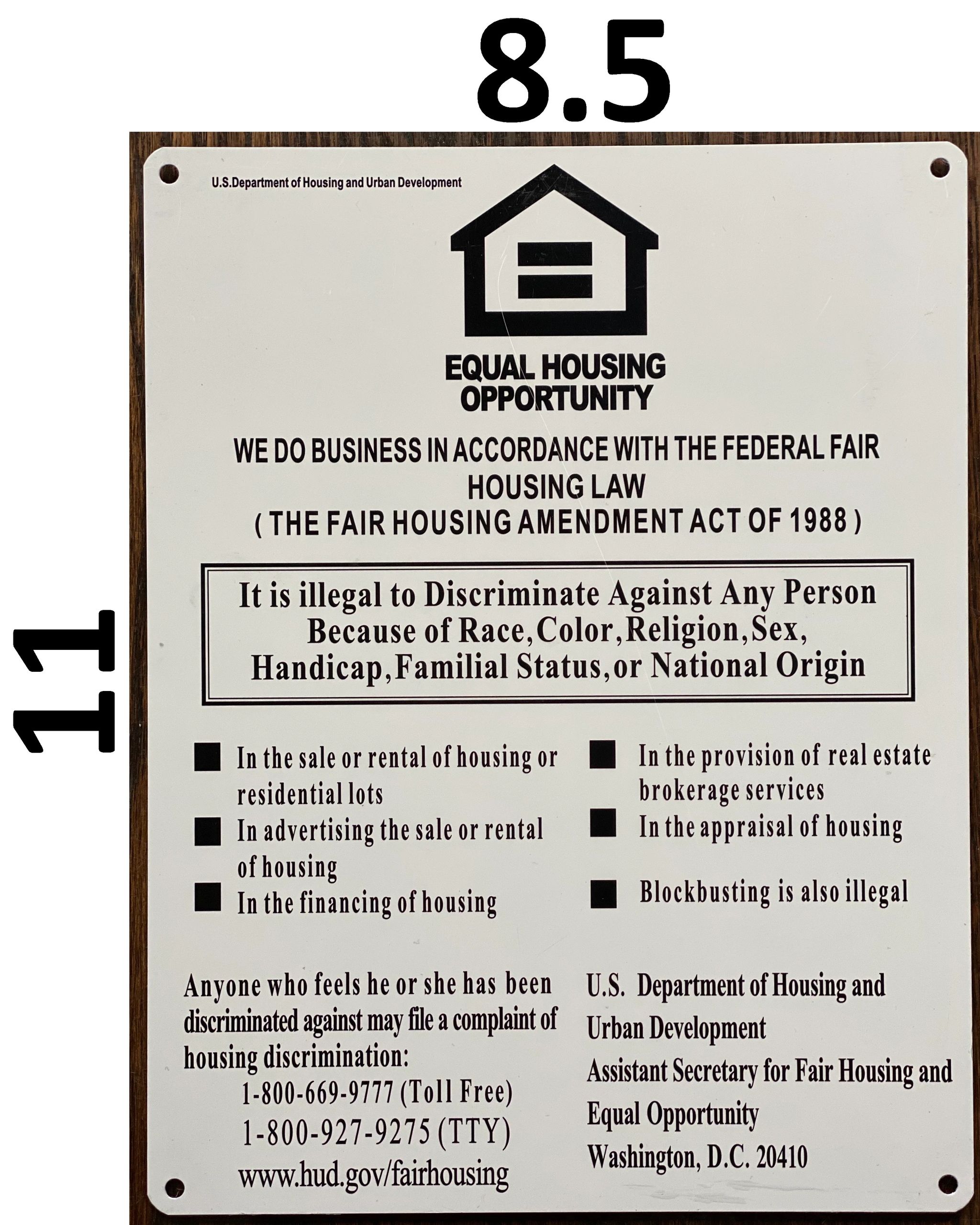 EQUAL HOUSING OPPORTUNITY SIGN DOB SIGNS NYC YOUR OFFICIAL STORE FOR 