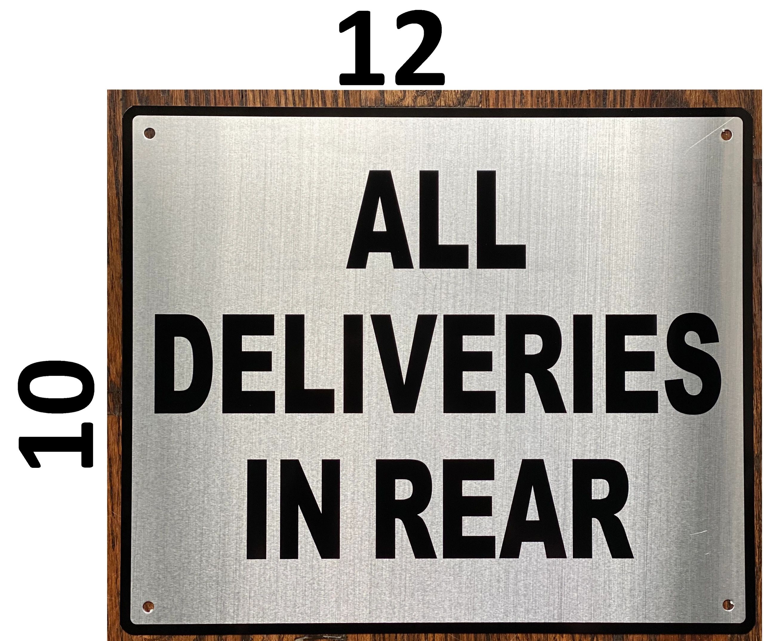 ALL DELIVERIES IN REAR SIGN | DOB SIGNS NYC -YOUR OFFICIAL STORE FOR ...