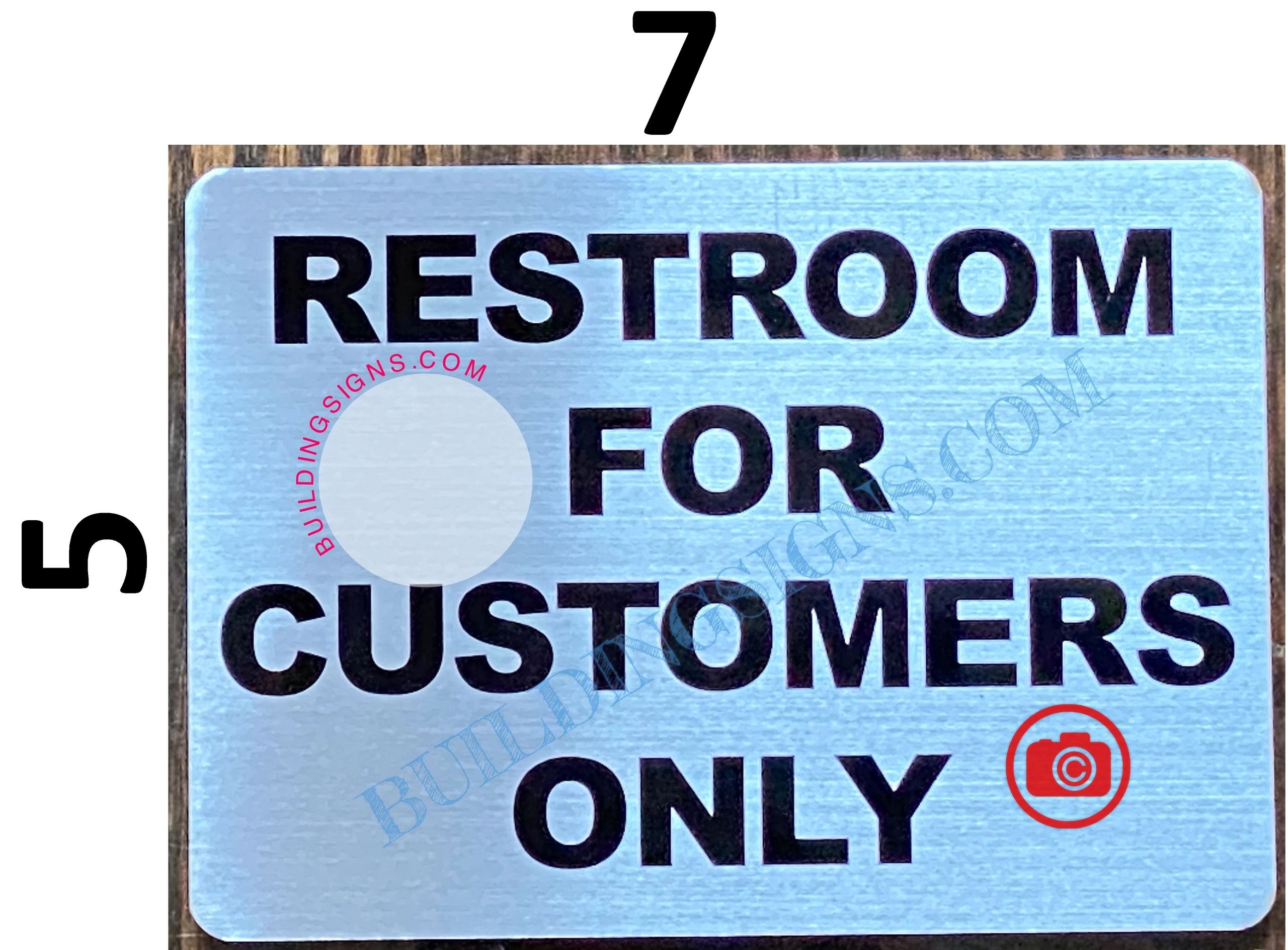 HPD SIGN RESTROOM FOR CUSTOMERS ONLY SIGN (ALUMINUM HPD SIGNS) HPD