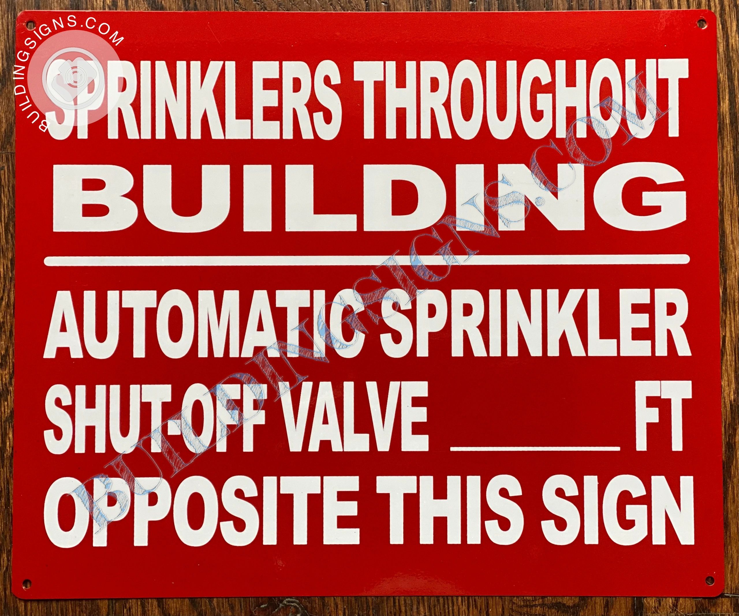 AUTOMATIC SPRINKLER SHUTOFF VALVE SIGN HPD SIGNS THE OFFICIAL STORE