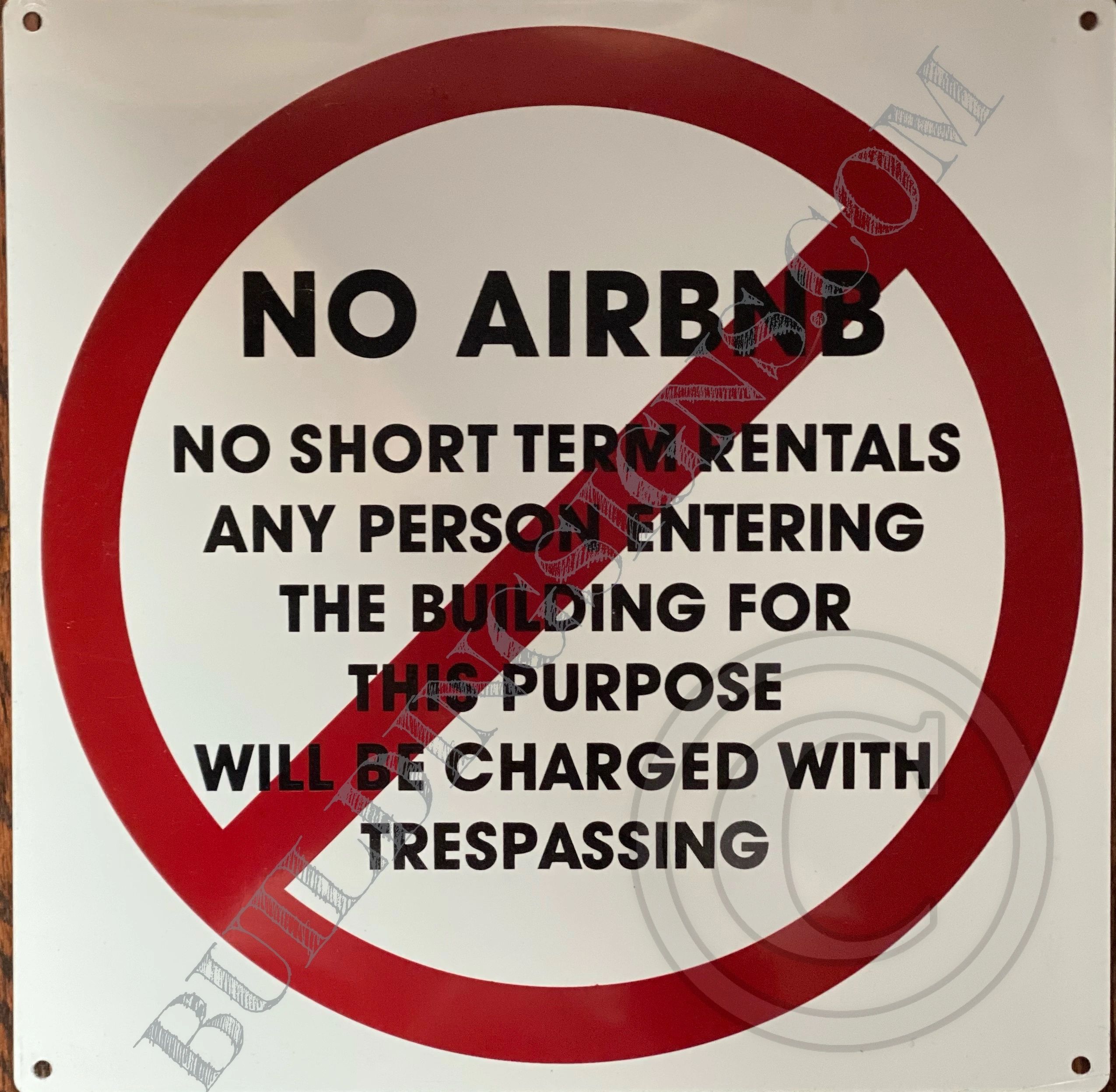 NO AIRBNB NO SHORT TERM RENTALS SIGN (ALUMINUM SIGNS 7x10) | HPD SIGNS ...