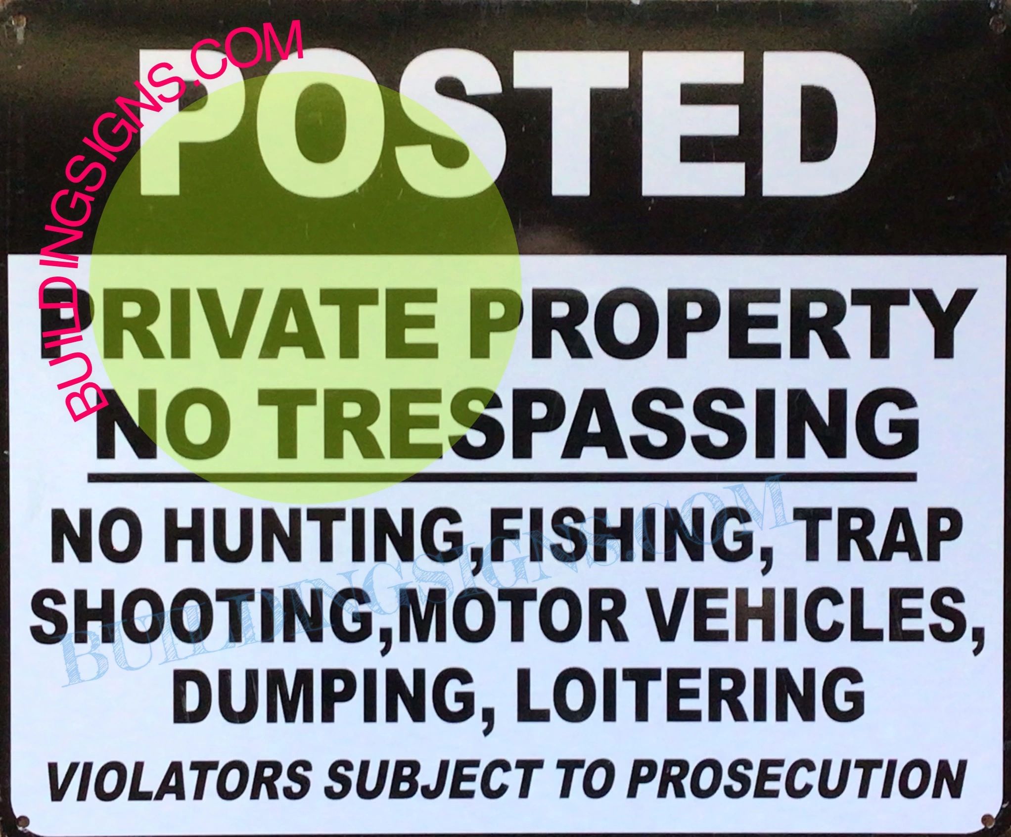 NO TRESPASSING NO HUNTING SIGN  HPD SIGNS - THE OFFICIAL STORE