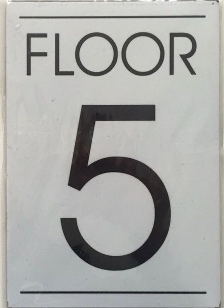 HPD SIGN:FLOOR NUMBER FIVE (5) SIGN (ALUMINUM NY SIGN 5.75''X4'') | HPD ...