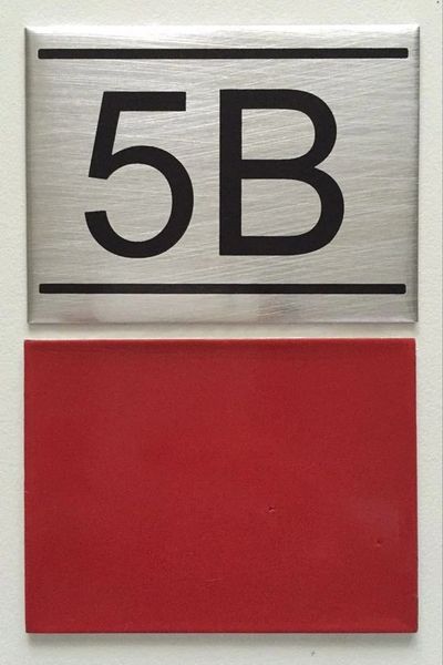 DOB NYC: APARTMENT NUMBER SIGN – 5B -BRUSHED ALUMINUM (2.25X3) | HPD ...