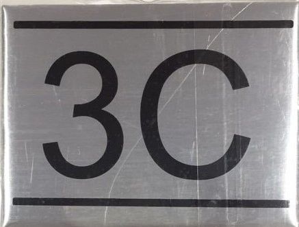 DOB SIGN: NUMBER ONE SIGN - 1 SIGN – BRUSHED ALUMINUM (2.25X1.5)