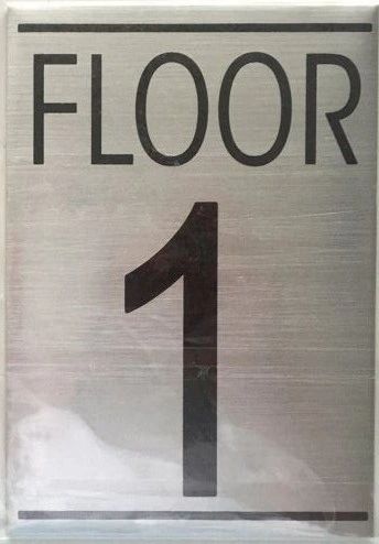 NYC HPD FLOOR NUMBER ONE (1) SIGN (BRUSHED ALUMINUM, 5.75''X4'') | HPD ...