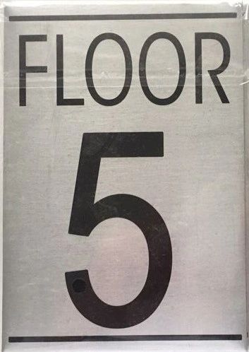 NYC HPD FLOOR NUMBER FIVE (5) SIGN (BRUSHED ALUMINUM, 5.75''X4'') | HPD ...