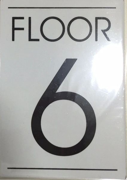 HPD SIGN:FLOOR NUMBER SIX (6) SIGN (ALUMINUM NYC SIGN 5.75''X4'') | HPD ...