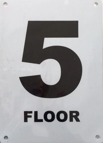 NYC HPD SIGN: FLOOR NUMBER FIVE (5) SIGN (5X7) | HPD SIGNS - THE