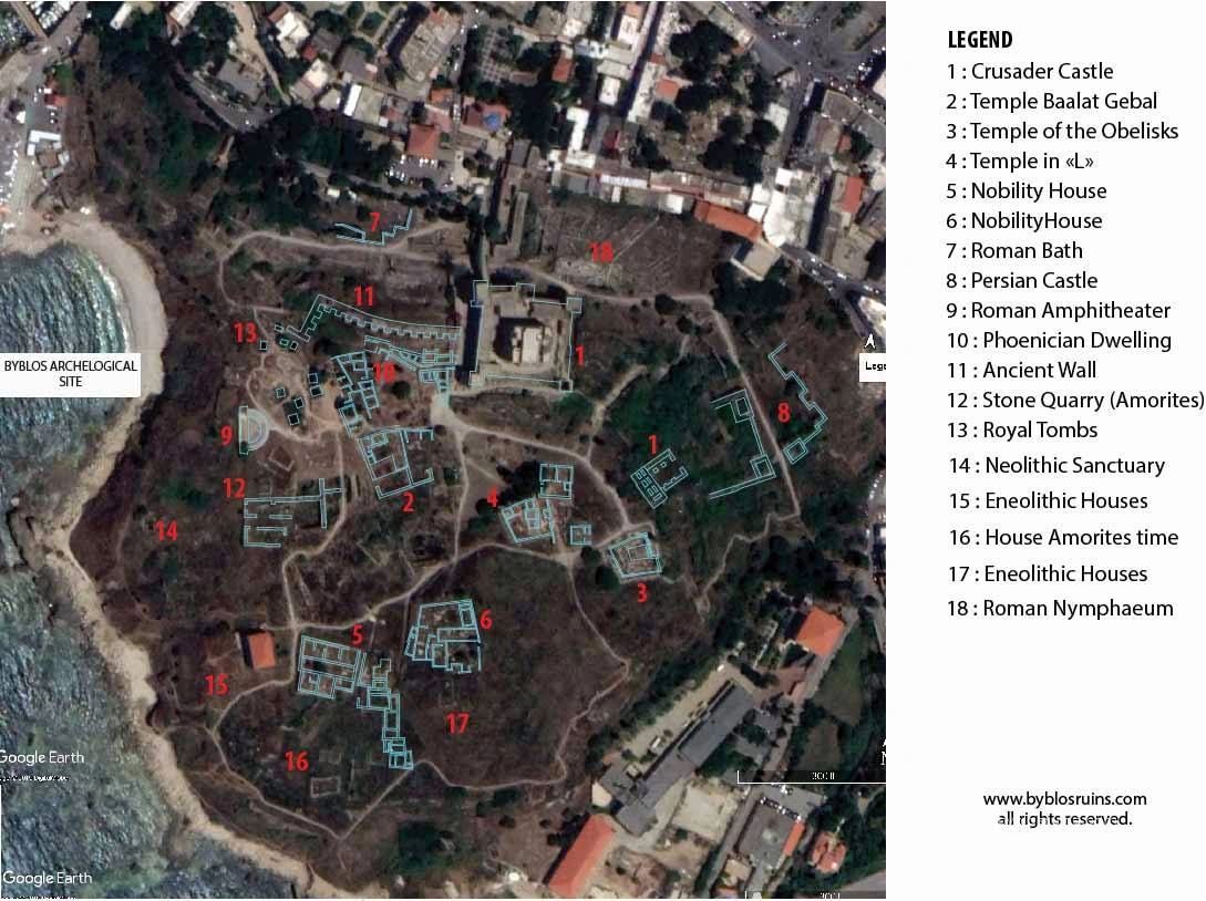 Map Archaeological Ruins of Byblos