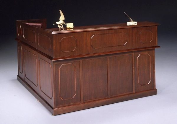 Traditional Reception L Desk Wood Desk Okc Office Furniture