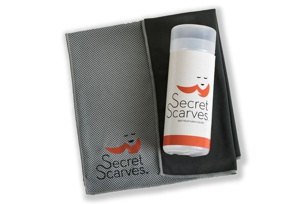 Secret Scarves Cooling Insert and Scarf Set (100% Silk Feel)