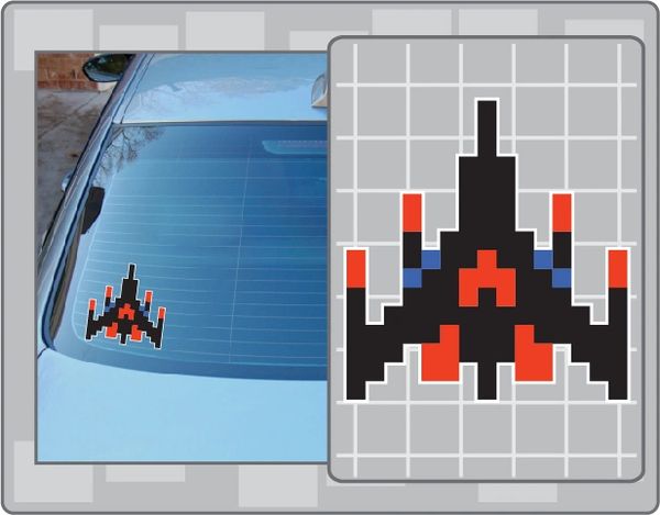 BLACK SHIP Sprite from Galaga Vinyl Decal #1 | SpringfedDecals.com