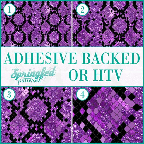 Faux Purple Glitter Animal Skin Pattern #3 Snake Skin Adhesive Vinyl or HTV  Heat Transfer Vinyl