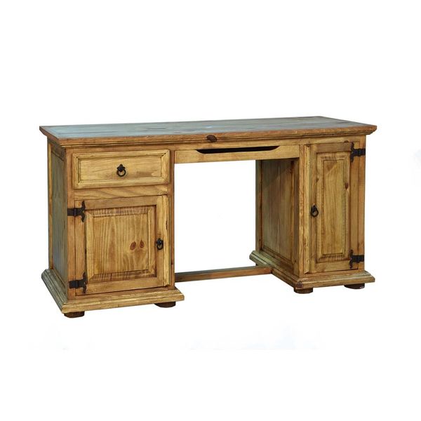 Solid Pine Wood Computer Desk No Hutch Medium Wax Finish Lt Esc 1