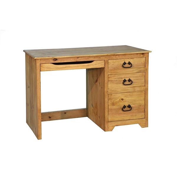 Victory Student Desk Solid Pine Wood Medium Wax Finish Santa Fe