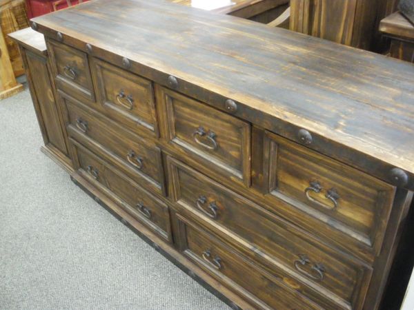 Oasis Solid Pine Wood 8 Drawer Dresser Dark Wax Finish Lr Com 13