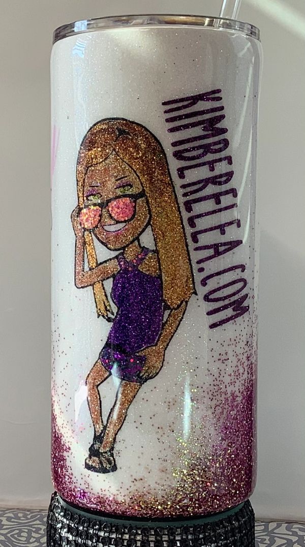 Personal Bitmoji. Kimber’Elea Glitter Tumbler