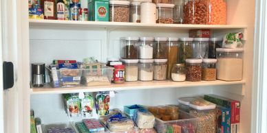 Pantry organized by Pretty Neat Professional Organizing in Fort Worth, Texas.