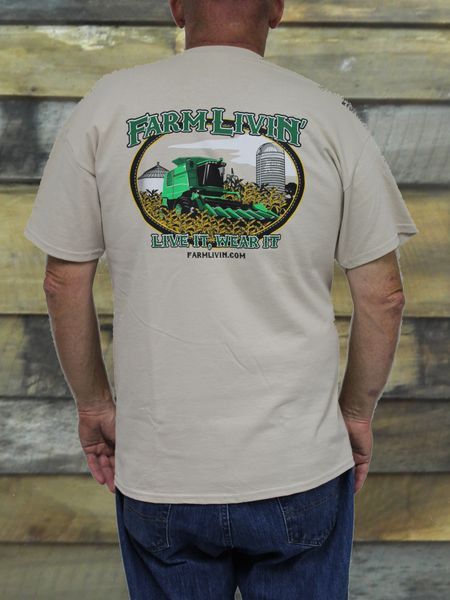Tan T-Shirt/ Green Combine design