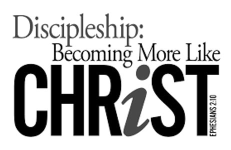 Discipleship emphasizes becoming more like Christ, as referenced in Ephesians 2:10.