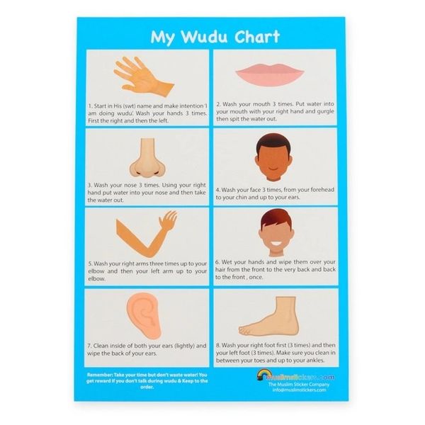 My Wudu Chart Lamenated