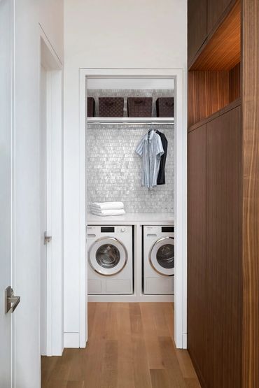custom laundry cabinets white open shelf walnut tower slab door
