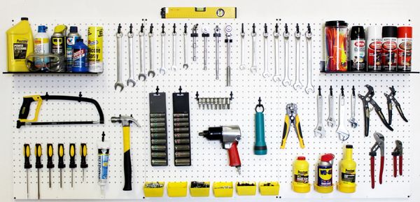 WallPeg Pro Kit - Pegboard Shelves, Bins, Peg Hooks, Tool Storage