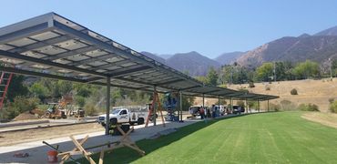 STEEL SOLAR CANOPY FABRICATION, CORONA, CHINO, ANAHEIM