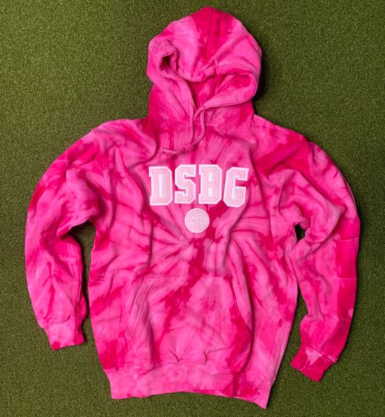 pink tie dye hoodie and joggers