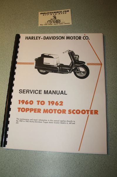 Harley Davidson Topper Service Manual 1960 1961 1962