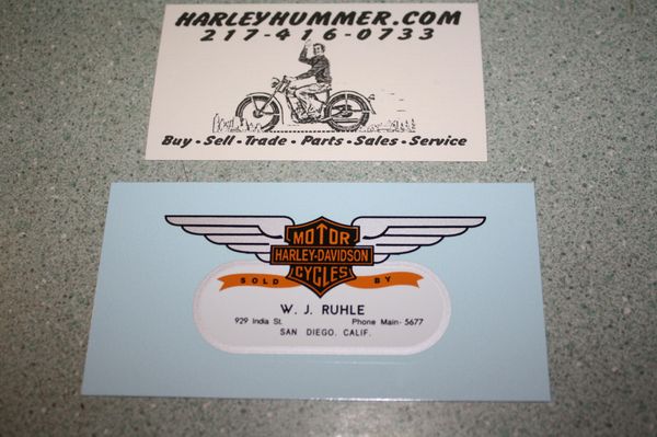 W. J. Ruhle Dealer Decal, Harley Davidson Hummer Dealership Decal, San Diego California