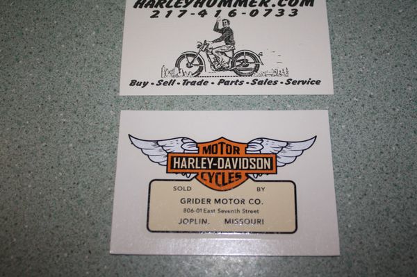 Grider Dealer Decal, Harley Davidson Hummer Dealership Decal, Joplin Missouri