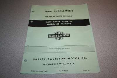 99452-64 1964 Parts Catalog Supplement