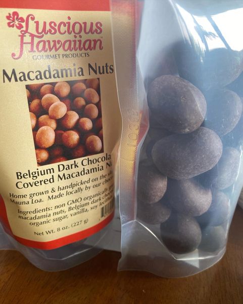 Dark Chocolate Covered Whole Macadamia Nuts 8oz.