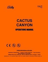 CACTUS CANYON PINBALL MANUAL (REPRINT)