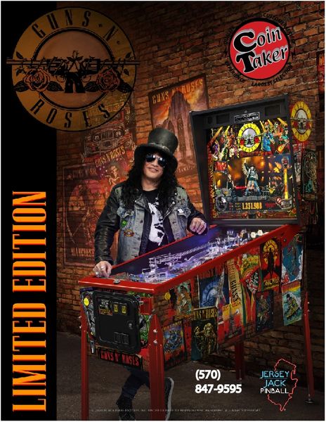 Guns N' Roses Jersey Jack LE GNR Pinball Machine