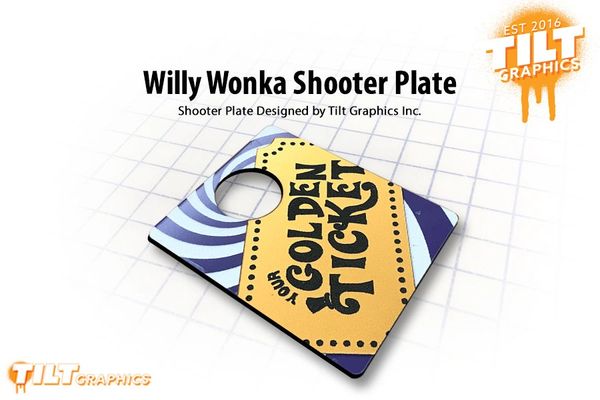 Willy Wonka Golden Ticket Shooter Plate