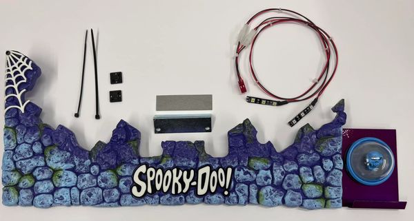 CASTLE STONE APRON MOD W/ BLUE SKULL AND LED SPOT LIGHT (IN STOCK)