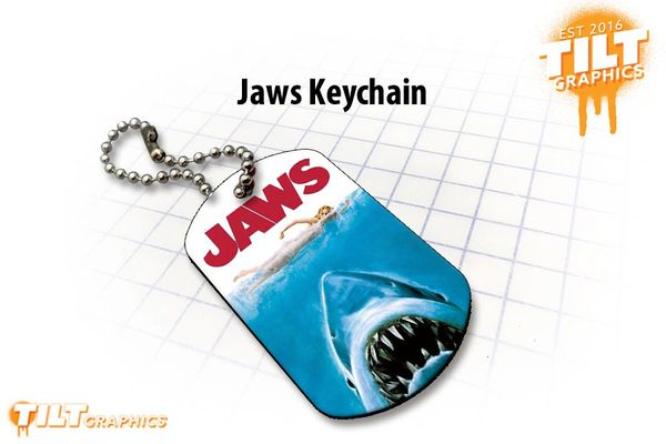 Jaws Dog Tag Keychain