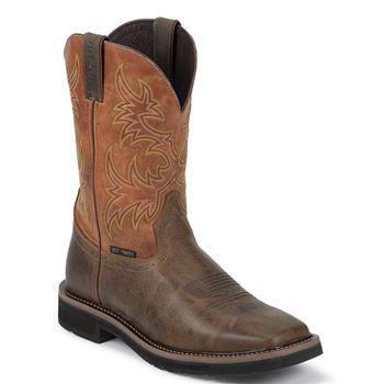 Justin Men's Rugged Tan, Comp Safety Toe Work Boot