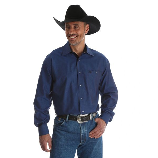 George Strait Cowboy Cut Collection By Wrangler Winter Blue Western Shirt |  Western Wear, Boots, Wallets, Hats, Home Decor