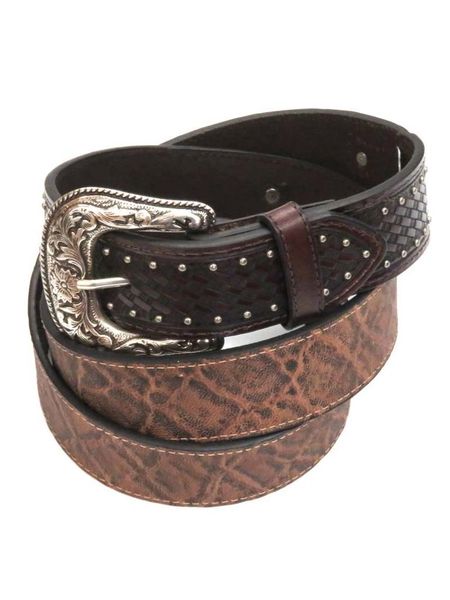 Roper Mens Brown Conchos LARGE SIZE Leather Belt