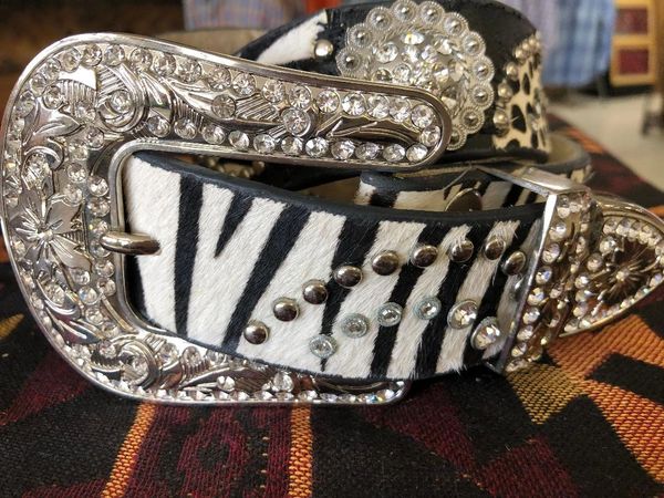 Womens Nocona Zebra Print Belt